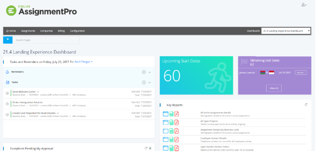 Landing Experience Dashboard